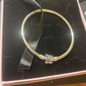 Pandora Authentic Sparkling Blue CZ Bangle